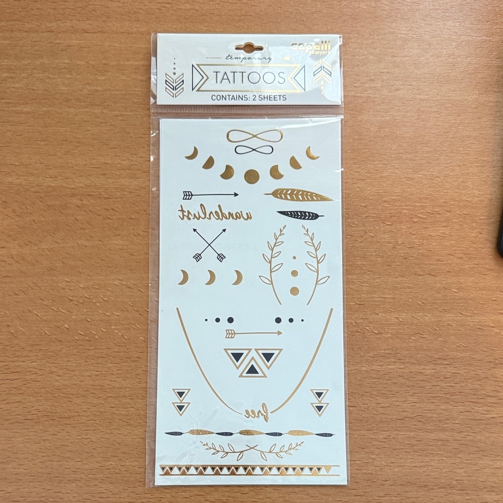Gold and Black Temporary Tattoos